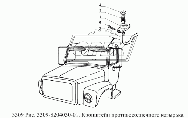 Кронштейн противосолнечного козырька